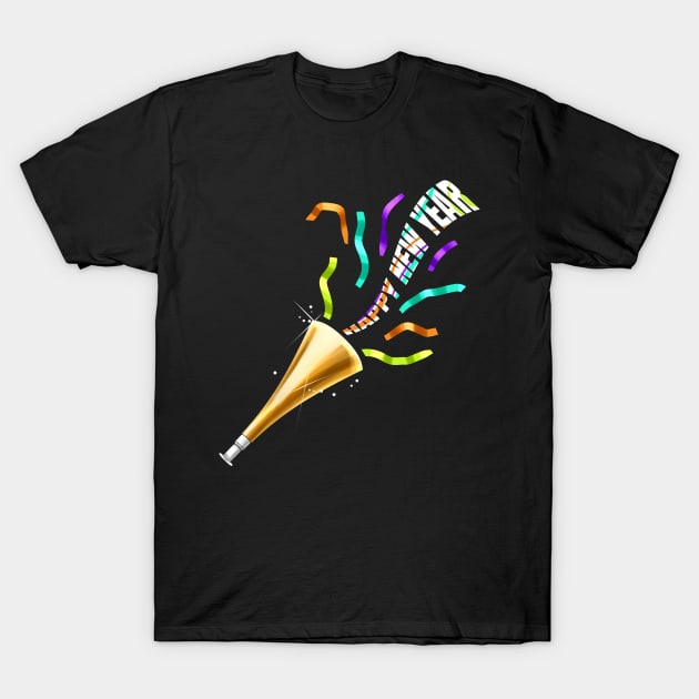 Party Horn Trumpet Flute Happy New Year T-Shirt by SinBle